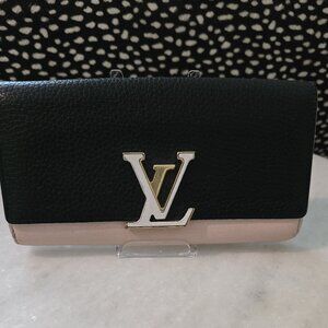 Louis Vuitton Capacine Black and Pink and Cream